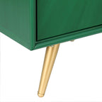 Buffet de salle à manger en bois massif, style glamour Mid-Century Modern, 2 portes, motif soleil, meuble de rangement