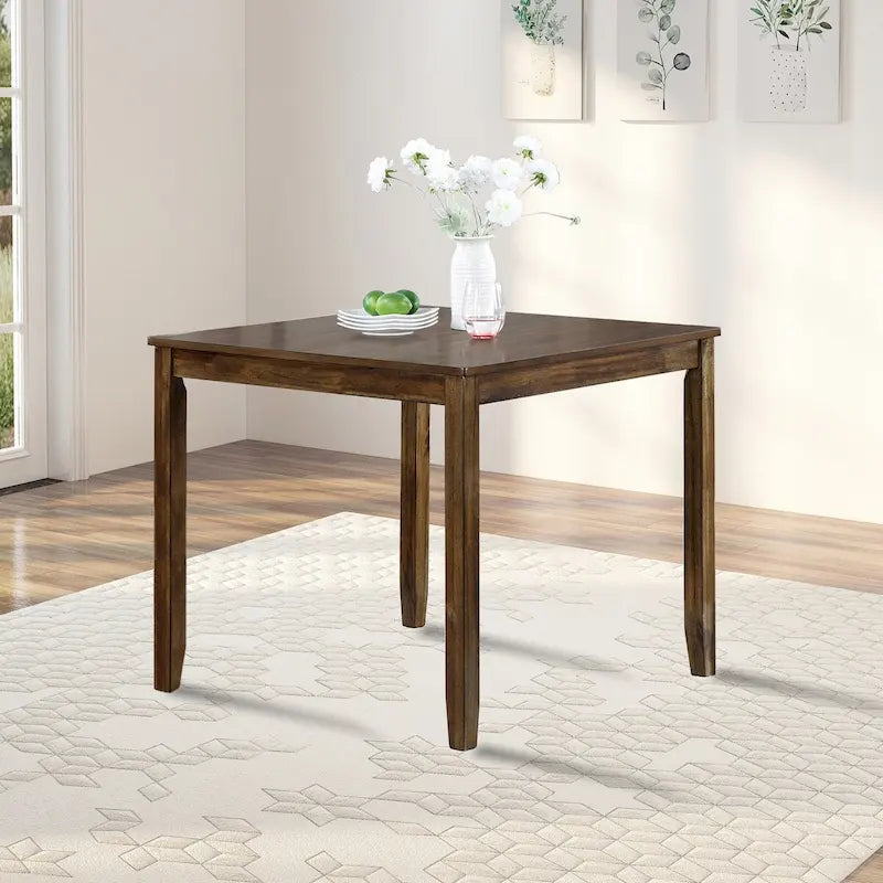 Table à manger carrée en bois, Table de cuisine pour petit espace, Table à manger pour 4 personnes