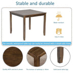Table à manger carrée en bois, Table de cuisine pour petit espace, Table à manger pour 4 personnes