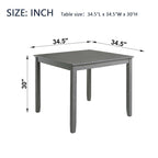 Table à manger carrée en bois, Table de cuisine pour petit espace, Table à manger pour 4 personnes