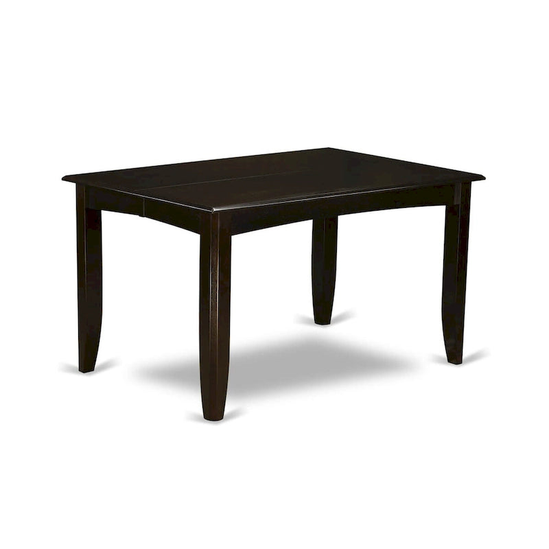 East West Furniture Dining Furniture Set Includes a Square Kitchen Table with Butterfly Leaf and 4 Dining Chairs, Cappuccino