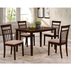 5 Piece Dining Set in Espresso and Beige Finish