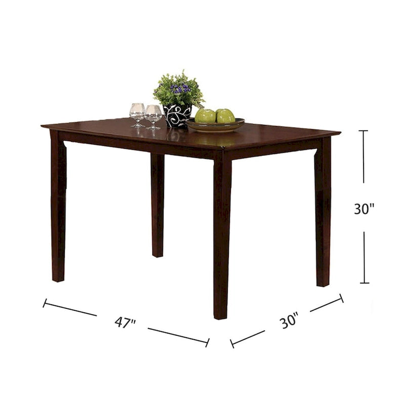 5 Piece Dining Set in Espresso and Beige Finish