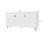 Mid-Century Elegant Wooden Sideboard with Three Interior Shelves