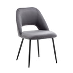 Porthos Home Orde Velvet Dining Chairs with Steel Legs, Set of 2
