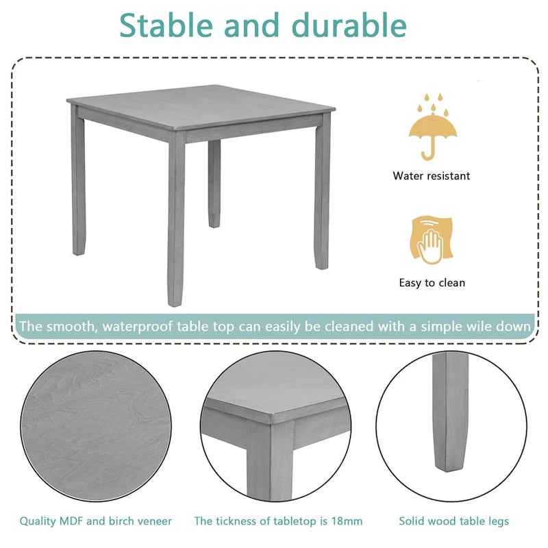 Table à manger carrée en bois