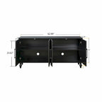 Large Storage Cabinet with Carved Flower Doors and Metal Handles