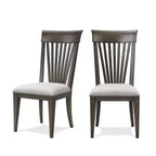 Roundhill Furniture Grant Nailhead Trim Upholstered Dining Chairs, Beige, Set of 2,