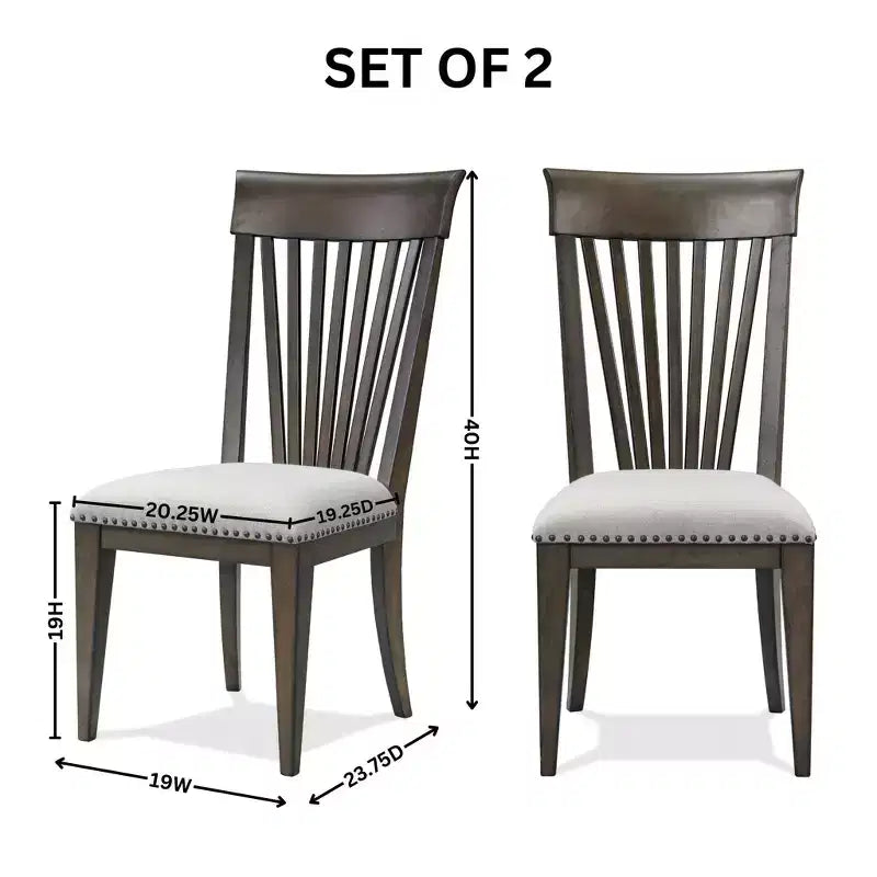 Chaises de salle à manger rembourrées Roundhill Furniture Grant avec garniture cloutée, beiges, ensemble de 2,