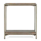 Table d'appoint de salon Roundhill Furniture Corbeta avec cadre en métal, plateau en bois et étagère, Graphite vieilli