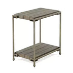 Table d'appoint de salon Roundhill Furniture Corbeta avec cadre en métal, plateau en bois et étagère, Graphite vieilli