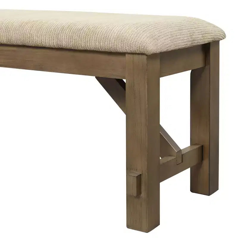 Banc de salle à manger rembourré en tissu Raven Wood de Roundhill Furniture