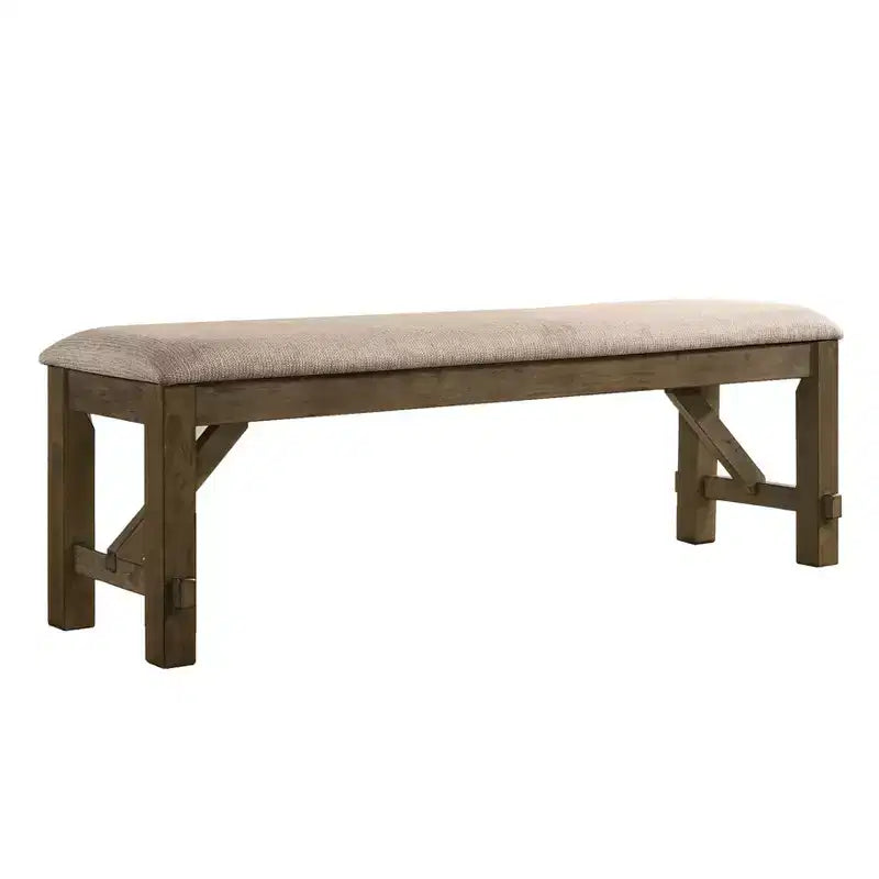 Banc de salle à manger rembourré en tissu Raven Wood de Roundhill Furniture