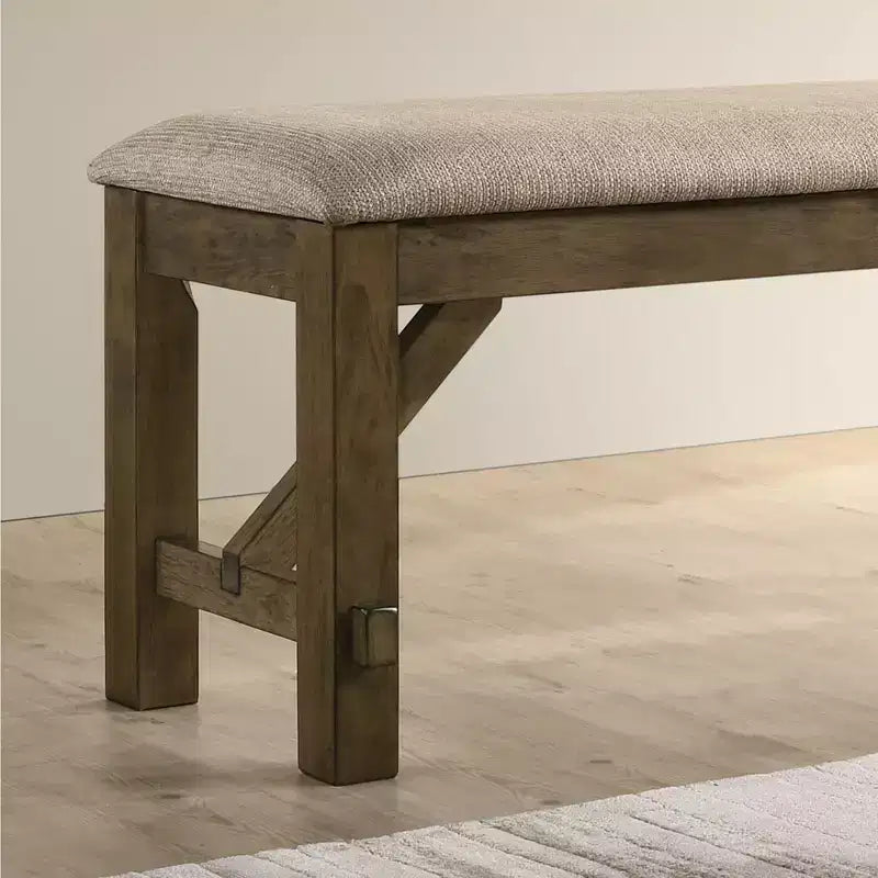 Banc de salle à manger rembourré en tissu Raven Wood de Roundhill Furniture
