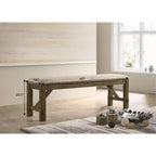 Banc de salle à manger rembourré en tissu Raven Wood de Roundhill Furniture