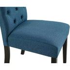 Roundhill Furniture Chaise de salle à manger capitonnée en bois massif Leviton Asons, bleue, lot de 2