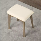 Ensemble meuble-lavabo et tabouret Liannon en bois contemporain, or