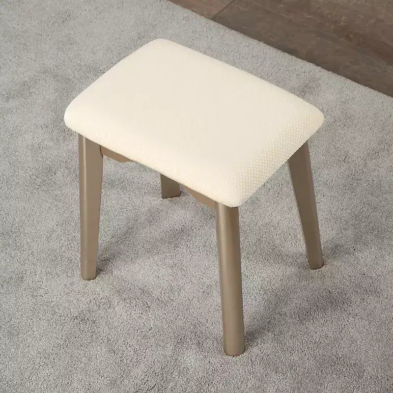 Ensemble meuble-lavabo et tabouret Liannon en bois contemporain, or
