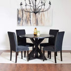 Ensemble de salle à manger 5 pièces Roundhill Furniture Enbridge, table à manger à piètement croisé avec 4 chaises élégantes