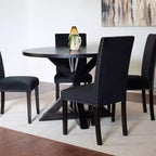 Ensemble de salle à manger 5 pièces Roundhill Furniture Enbridge, table à manger à piètement croisé avec 4 chaises élégantes