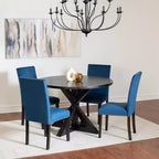 Ensemble de salle à manger 5 pièces Roundhill Furniture Enbridge, table à manger à piètement croisé avec 4 chaises élégantes