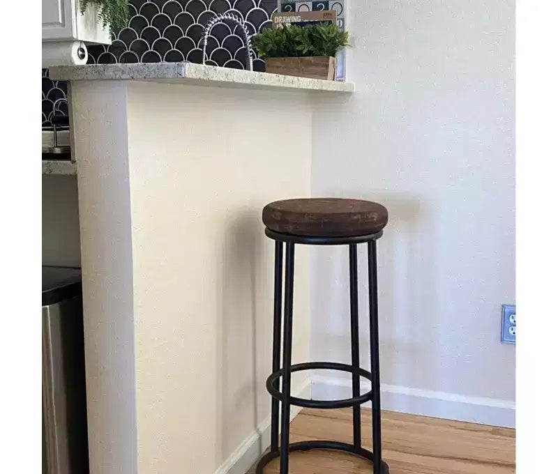 Tabouret de bar classique Christopher Knight Home Victoria en bois et métal de 76 cm avec repose-pieds, marron/noir