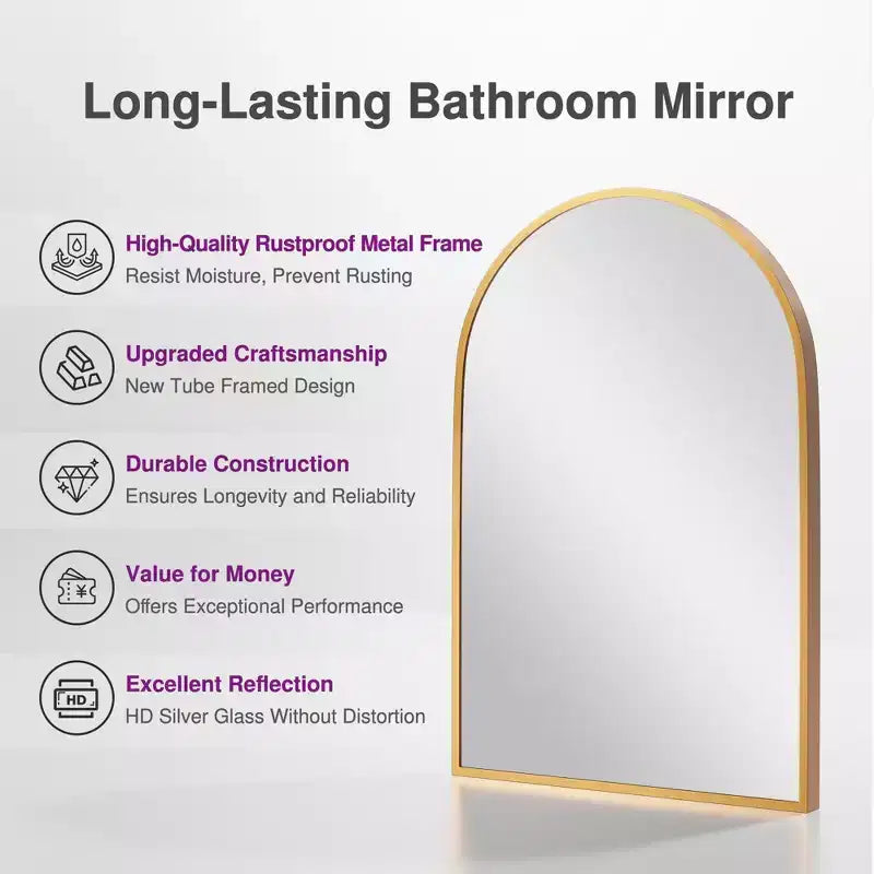 Dovelina Modern Arch Wall Mirrors for Bathroom Vanity Mirror(Set of 2)