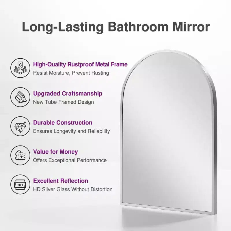 Dovelina Modern Arch Wall Mirrors for Bathroom Vanity Mirror(Set of 2)