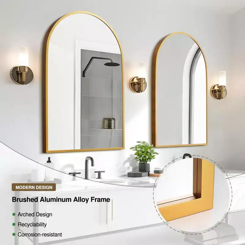 Dovelina Modern Arch Wall Mirrors for Bathroom Vanity Mirror(Set of 2)