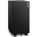 11.8 Slim Vertical File Cabinet, 3-Drawer Mobile Filing Cabinet for Home Office, Space-Saving Document Organizer with Lock