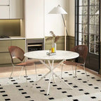 Table à manger ronde à pieds croisés, 47,24 po, style moderne
