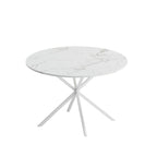 Table à manger ronde à pieds croisés, 47,24 po, style moderne