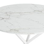 Table à manger ronde à pieds croisés, 47,24 po, style moderne