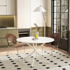 Table à manger ronde à pieds croisés, 47,24 po, style moderne