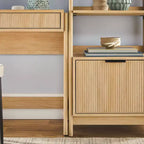 Bureau de travail 3 pièces de style transitionnel Saracina Home avec 2 bibliothèques étroites