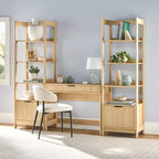 Bureau de travail 3 pièces de style transitionnel Saracina Home avec 2 bibliothèques étroites