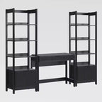 Saracina Home 3pc Transitional Writing Desk with 2 Narrow Bookcases
