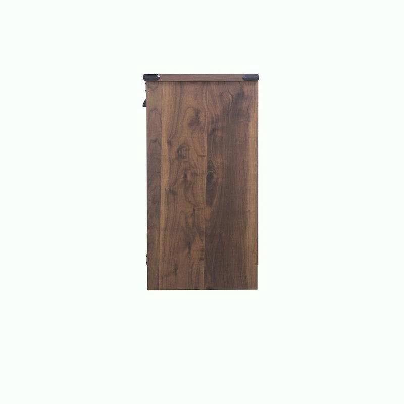 Brunei Contemporary Dark Walnut Wood Four-Door Credenza File Cabinet