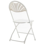 BTEXPERT White Plastic Folding Chair Steel Frame Commercial High Capacity Event Chair Lightweight Wedding Party Set of 2