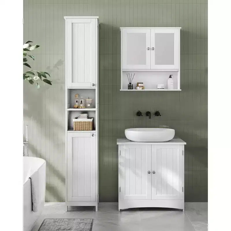 Meuble colonne de salle de bain avec lumières, Meuble de rangement de salle de bain fin, Armoire étroite autoportante avec étagères réglables, pour petits espaces, Moderne