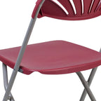 Chaise pliante en plastique dossier éventail, capacité de 295 kg