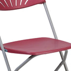 Chaise pliante en plastique dossier éventail, capacité de 295 kg