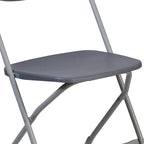 Chaise pliante en plastique dossier éventail, capacité de 295 kg