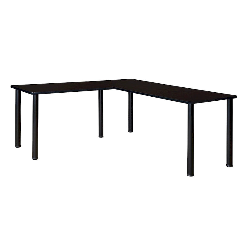 Bureau en L Kee 66 avec retour 42, beige/noir
