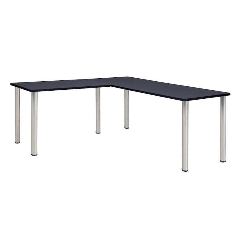 Bureau en L Kee 66 avec retour 42, beige/noir
