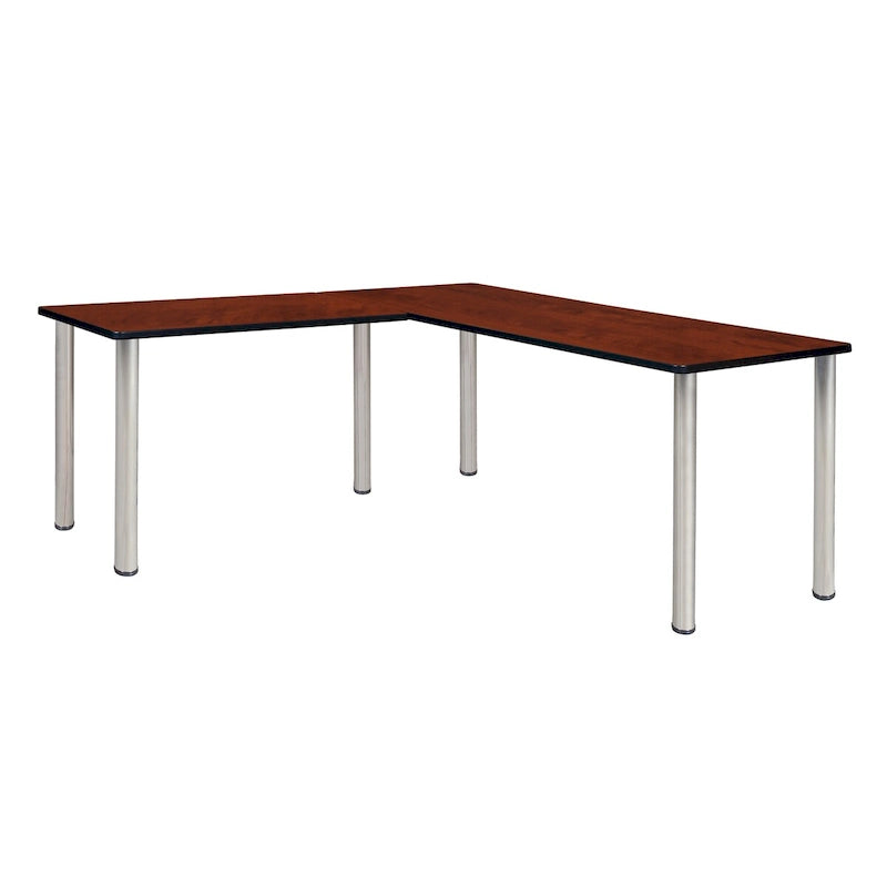 Bureau en L Kee 66 avec retour 42, beige/noir