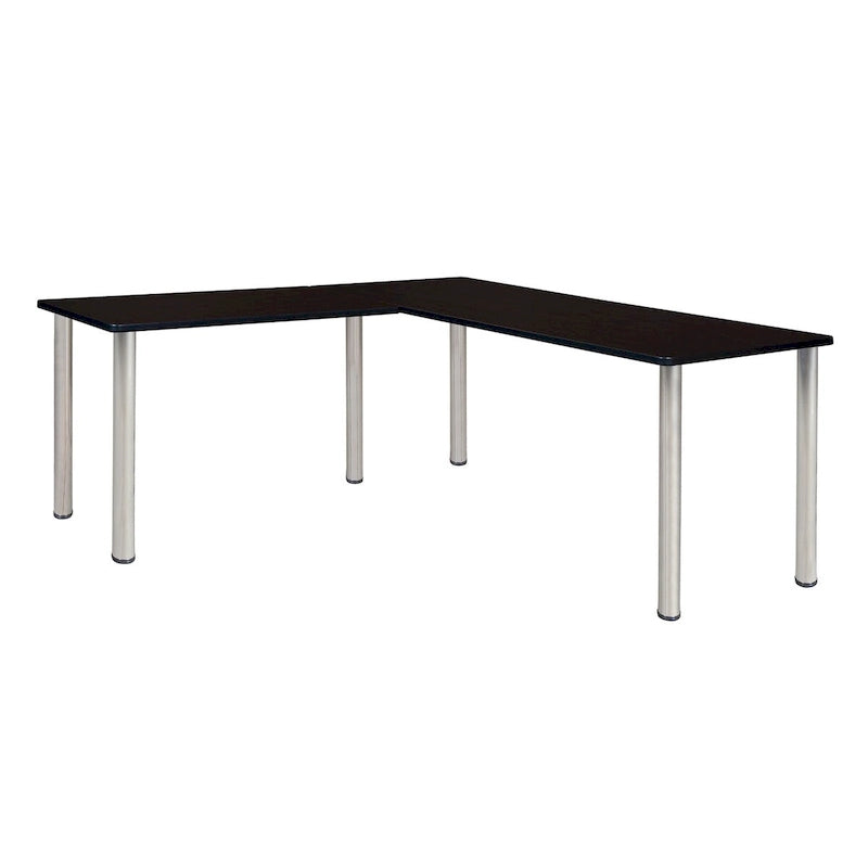 Bureau en L Kee 66 avec retour 42, beige/noir
