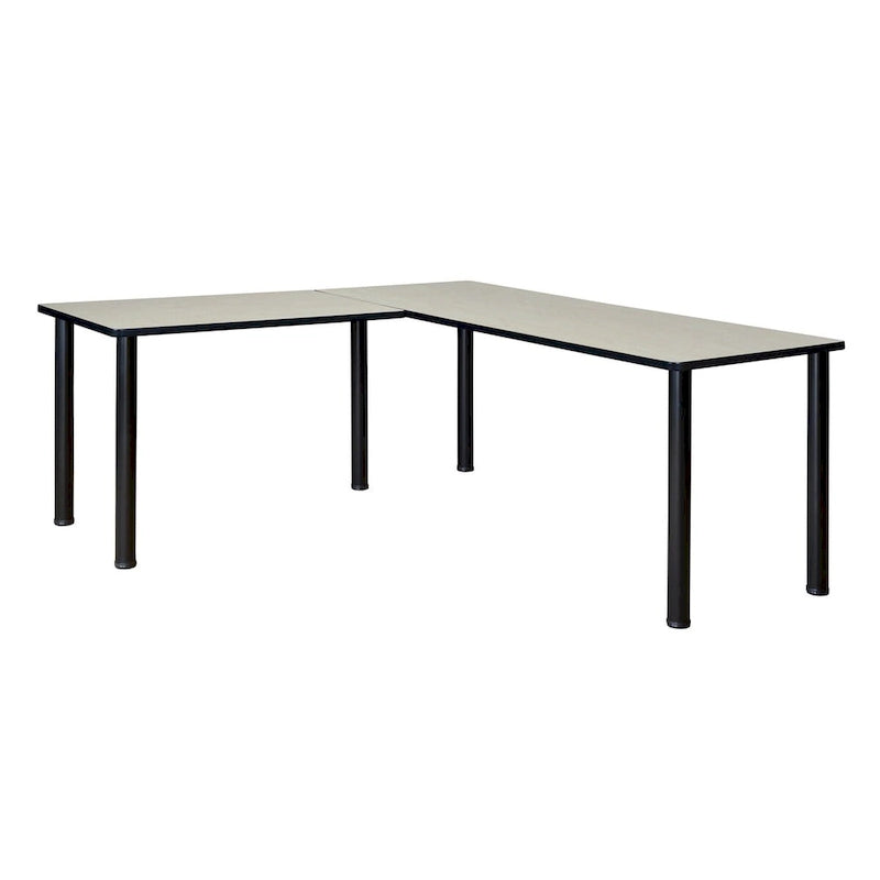 Bureau en L Kee 66 avec retour 42, beige/noir