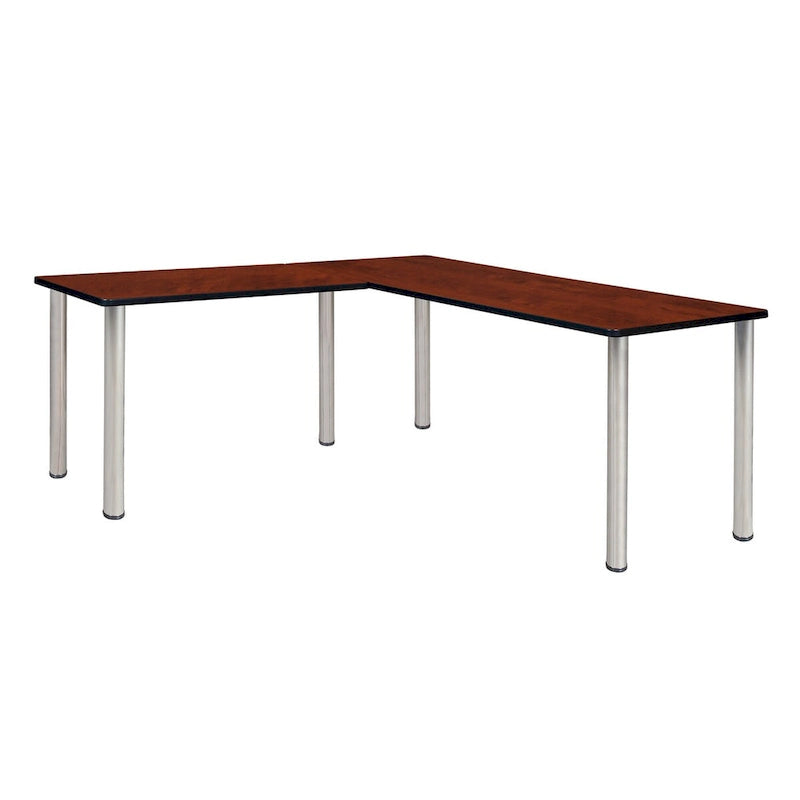 Bureau en L Kee 66 avec retour 42, beige/noir