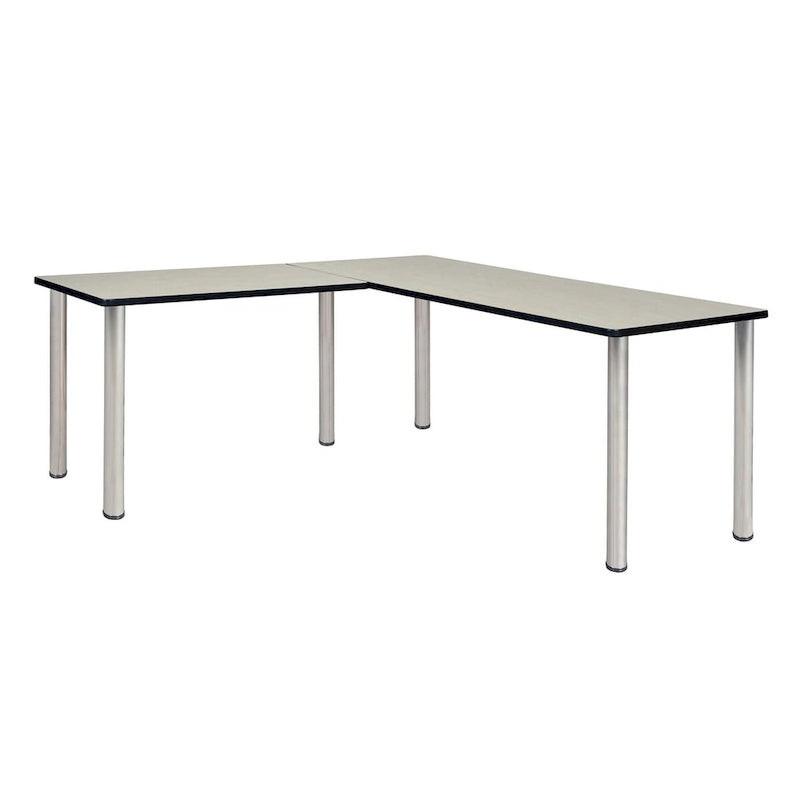 Bureau en L Kee 66 avec retour 42, beige/noir